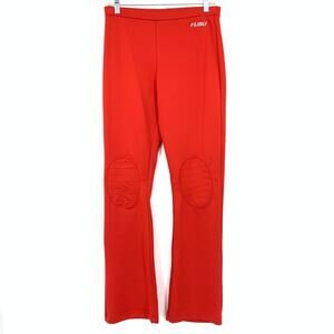 Vintage 90s Fubu Pull On Pants Womens Size Large Red Slim Flare Leg